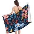 thumbnail image 3 of Floral 10 Large Beach Towel - Plush Thick Cotton Pool Towel, Adult Beach Towels, 3 of 17