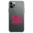 thumbnail image 1 of DistinctInk Clear Shockproof Hybrid Case for iPhone 11 Pro MAX (6.5" Screen) - TPU Bumper Acrylic Back Tempered Glass Screen Protector - World's Coolest Nurse - Hot Pink, 1 of 1