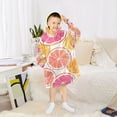 thumbnail image 6 of FORMRS Wearable Blanket Hoodie with Sleeves for Kids Cozy Flannel Sweatshirt, Orange Grapefruit Slices, 6 of 7