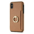 thumbnail image 2 of Allytech Wallet Case for Apple iPhone XS/ X 5.8", With Ring Holder Cash Pocket Kickstand Shockproof Slim Shell PU Leather TPU Back Cover Wallet Phone Case for Apple iPhone XS / X - Brown, 2 of 5