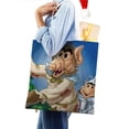 thumbnail image 4 of ALF: The Animated Series Bolso de tela con estampado de lienzo para mujer, bolsa de compras reutilizable y estética, con cremallera interior, regalo para mujer,38*45cm., 4 of 6