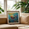 thumbnail image 3 of Deep inside brain ocean - Painting Surrealism Marine Life Fantasy Psychedelic Whimsical Modern Art Aquatic Unframed Wall Art Print 20 x 20 inches, 3 of 9
