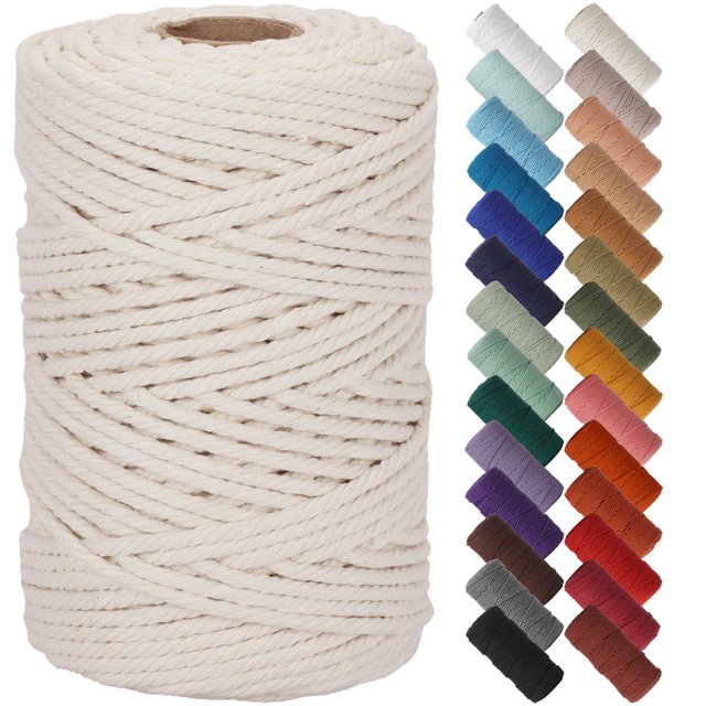 Cordón de macramé de algodón NOANTA de 6 mm x 100 m, cuerda beige