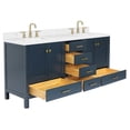thumbnail image 4 of ARIEL Cambridge 72 Inch Double Rectangle Sink Bathroom Vanity With Carrara White Quartz Countertop 1.5 Edge In Midnight Blue, 4 of 7