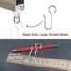 thumbnail image 2 of Curtain Hooks, 40 Pieces Curtain Rail Hooks, Heavy Duty Zinc Curtain Hooks, For Door Curtains, Etc (50x2.5mm), 2 of 4