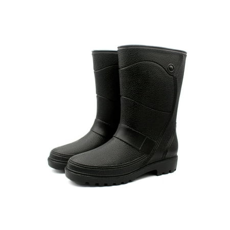 

Lacyhop Mens Rubber Boot Non-slip Garden Shoes Slip Resistant Rain Boots Rainy Mid -Calf Booties Pull On Wide Calf Waterproof Bootie Black Standard Code 8.5