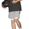 thumbnail image 1 of Pantalones cortos para hombre, bolsillos laterales con cordón, pantalones deportivos informales de corte holgado para entrenamiento en casa M Gris, 1 of 8