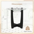 thumbnail image 3 of Costway 2 PCS 24" Round Side Table Glass End Table with Tempered Glass Top Cross Black, 3 of 10