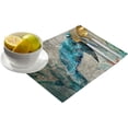 thumbnail image 2 of Sea Turtle Placemats Set of 6 Washable Retro Ocean Sea Turtle Theme Heat Resistant Non-Slip Funny Aniaml Place Mats Kitchen Dining Table Decor for Durable Linen Table Mats - Retro Blue (13"x 19"), 2 of 6
