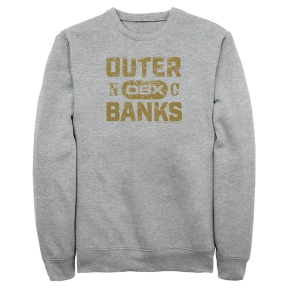 Men's Outer Banks Distressed Logo Sweatshirt Athletic Heather Small