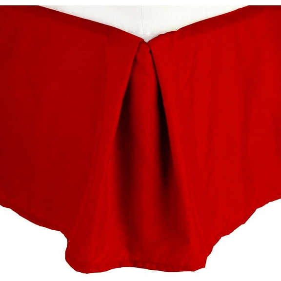 1500 Series Wrinkle Resistant SOLID Bed Skirt - Pleated Tailored 14" Drop, California King, Red