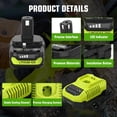 thumbnail image 3 of Paquete combinado de batería y cargador de 3 600 mAh y 18 V para Ryobi, 3 of 7