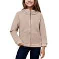 thumbnail image 2 of Gubotare Girls Fleece Jackets Fall Girls Full Zip Fleece Jacket Sherpa Outwear Coat Fall Winter Size 6T 7T (Beige,6-7 Years), 2 of 5