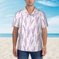 thumbnail image 2 of Fuzoiu Lavender Flowers Print Hawaiian Shirt for Men, Summer Beach Casual Short Sleeve Button Down Shirts, Men’s Beach Summer Shirts with Pocket,Medium, 2 of 7