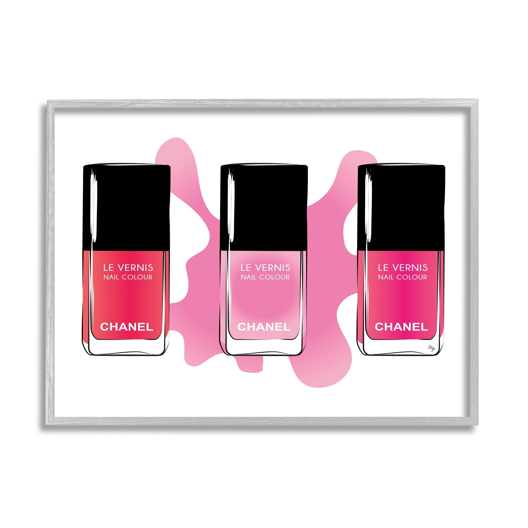 Stupell Industries French Pink Rose Shades Nail Polish Splash,30 x 24, Design by Martina Pavlova