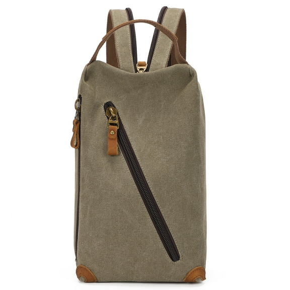 QYMHOODS Vintage Canvas Crossbody Sling Bag Portable Waist Bags Fanny Pack for Men and Women,Black