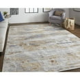 thumbnail image 4 of HomeRoots 514133 8 x 10 ft. Tan Orange & Ivory Abstract Power Loom Distressed Rectangle Area Rug, 4 of 6