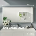 thumbnail image 5 of Eviva Sax 60" Brushed Metal Frame Bathroom Wall Mirror, 5 of 7