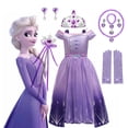 thumbnail image 2 of Disfraz de Elsa de Frozen 2 para niñas, vestido de princesa de Disney, traje de fiesta de cumpleaños para niños, disfraz de Elsa púrpura Fivean unisex, 2 of 2
