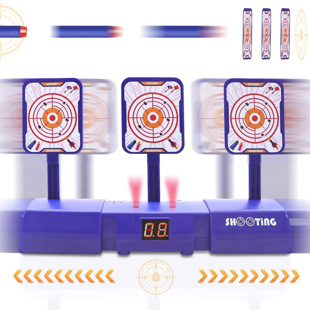 Moving Targets for Nerf Guns Crazy Gift Idea Electronic Scoring Upgrade Automatic Reset Shooting Target Practice Activities Indoor Outdoor Games for Kids 