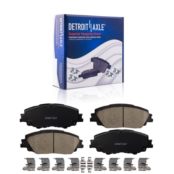 Detroit Axle - Front Brake Pads for 2019-2025 Toyota Corolla, 2023-2025 Prius 2020-2022 Prius Prime, Ceramic Brake Pads with Hardware Replacement