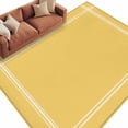 thumbnail image 2 of Pure Yellow Area Rug 5x7 FT, Non Slip Bedroom Throw Carpet, Simple Solid Color Washable Soft Floor Carpet Non-Shedding Rug for Dining Room Bedside Classroom Desk, 2 of 9