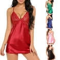 thumbnail image 1 of Lencería sexy de talla grande Falda con tirantes sexy de encaje de seda artificial para mujer, 1 of 1