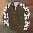 thumbnail image 1 of Blusas y camisas de manga larga con cuello redondo para hombre Sudadera con puños en los hombros estampada para hombre Blusa de poliéster de manga larga con cuello redondo para hombre, 1 of 3