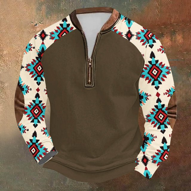 Blusas y camisas de manga larga con cuello redondo para hombre Sudadera con puños en los hombros estampada para hombre Blusa de poliéster de manga larga con cuello redondo para hombre