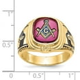 thumbnail image 5 of 14K Yellow Gold Ring Band Themed Men's Ruby, Lab Created Red, Size 8, 5 of 5