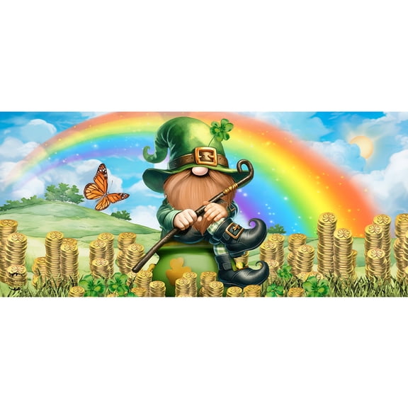 Briarwood Lane St. Patrick's Day Lucky Irish Gnome Mini Mat 22x10 Indoor Outdoor For St. Patrick's Day Doormat