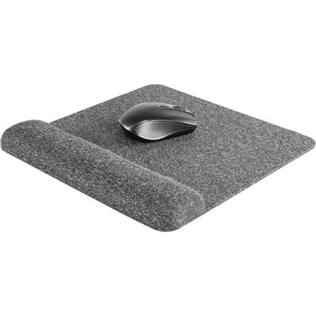 Allsop Premium Plush Mousepad with Wrist Rest - (32311) 1.85 x 11.60 Dimension - Gray - Fabric Surface Foam