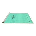 thumbnail image 2 of Ahgly Company Machine Washable Indoor Rectangle Solid Turquoise Blue Modern Area Rugs, 6' x 9', 2 of 4
