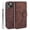 Coffee, variant on Case for iPhone 12 Pro Luxury PU Leather Case Vintage Wallet Flip Cover TPU Inner Shell with Card Slots and Hand Strap, Magnetic Closure Stand Function Shockproof Full Protection