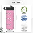 thumbnail image 4 of Honeii Beautiful pink bow Print 18 oz Insulated Water Bottle with Straw Lid, Stainless Steel Sports Water Bottles, Double Walled Vacuum, Leak Proof, 4 of 8