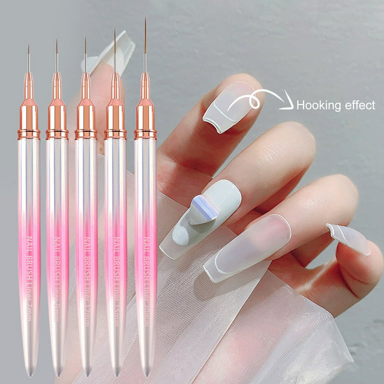 3Pcs French Stripe Nail Art Liner Brush Set Ultra-thin Line (7/9/11mm)  Drawing Pen UV Gel Painting Brushes Manicure Tools &*