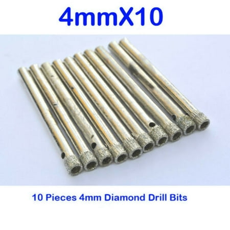 

10 Pc 4mm Diamond Coated Drill Bits Set Hole Saw Cutter Tool Glass Granite Tile