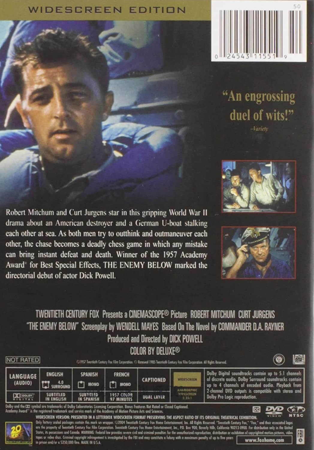 その他 Enemy of the People [DVD] The Enemy Below (1957) - Dick Powell, Robert Mitchum, Curt