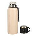 thumbnail image 2 of Vacuum Water Bottle 1200ml Stainless Steel Portable Insulated Water Cup with Infuser for Outdoor Camping Office Creamy White, 2 of 5