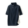 thumbnail image 2 of Ashirexll Mens Shirts Casual, Summer Shirts for Men, Color Matching Loose Casual and Sports Shirts Short Sleeve Button Standing Collar T-shirts, 2 of 4
