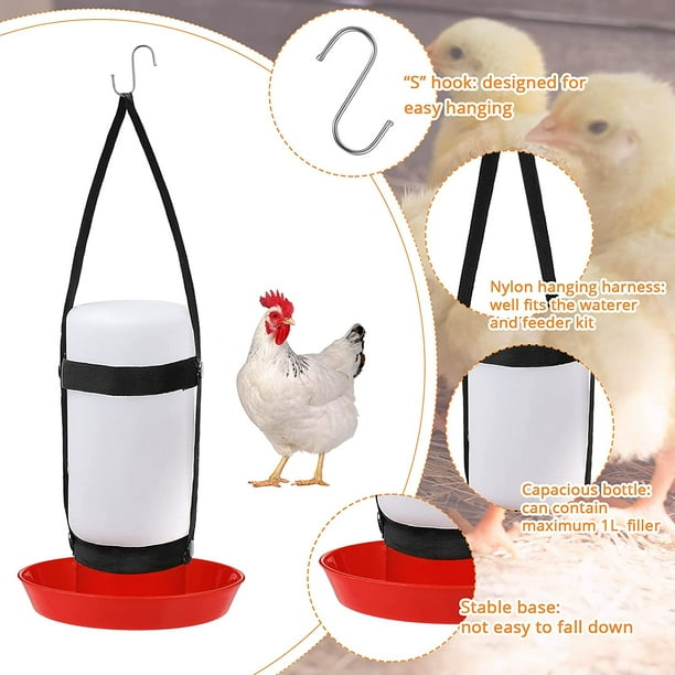 Cododia Chick Waterer With Hanging Hook Chick Waterer For Poultry Farm Chick Brooder Coop Cage, Chick Water For Watering