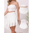 thumbnail image 2 of DARING DIVA Women's Smocked Waist Tiered Casual Beach Flowy Skort XX-Large White, 2 of 6
