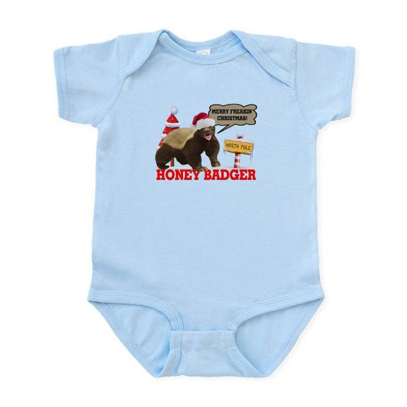 CafePress - Honey Badger Merry Freakin' Christmas Infant Bodys - Baby Light Bodysuit, Size Newborn - 24 Months