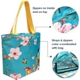 thumbnail image 4 of Wrapables Carryall Shopping Travel Tote Bag with Durable Ripstop Polyester - Foldable, Waterproof, and OEKO-TEX Certified, Large, Cherry Blossoms, 4 of 10