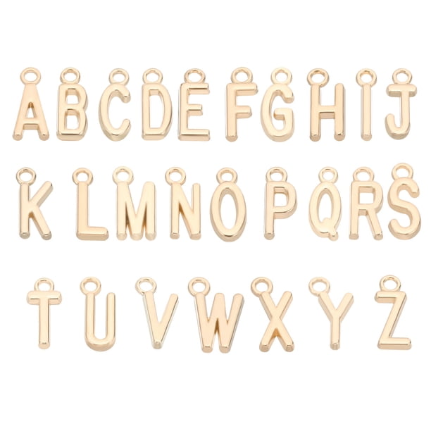 Conjuntos de colgantes de letras, 4 conjuntos de letras de la A a la Z, colgantes de alfabeto al por mayor para hacer joyas y pulseras, dorado oscuro