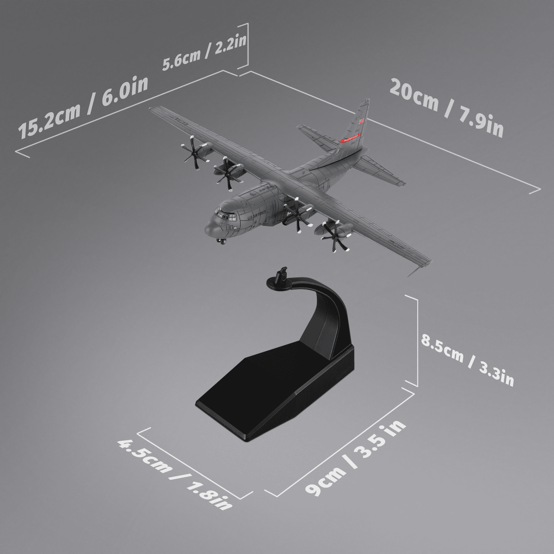 HANGHANG 1/200 AC-130U Kampfflugzeug Modell – Metall-Druckguss Militärflieger Für Sammler & Fans, Echter Hingucker