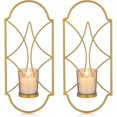 thumbnail image 1 of Juego de 2 candelabros de pared de metal para colgar en la pared, candelabros para dormitorio, baño, sala de estar, 1 of 5