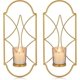thumbnail image 1 of Juego de 2 candelabros (dorados) Candelabros de metal para montar en la pared, candelabros para pared, dormitorio, baño, sala de estar, 1 of 4