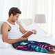 thumbnail image 5 of Fotbe Colorful Tropical Leaves Pantalones de Pijama para Hombre, Pantalones de Dormir, Pantalones de Casa con Cintura Ajustable y Bolsillos-Medium, 5 of 6