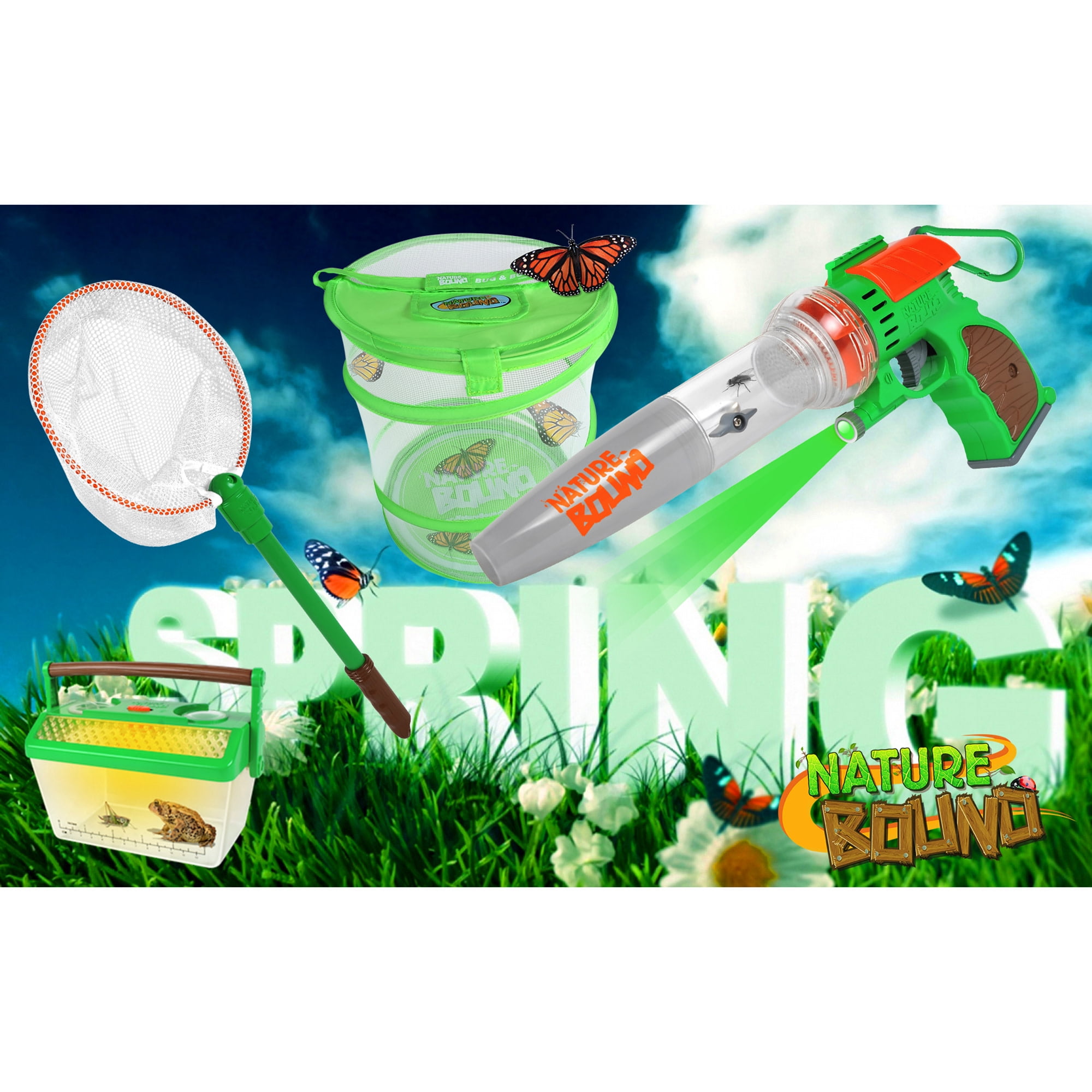 Nature Bound: Critter Barn Habitat - Light-Up Insect Viewer, Built-In Magnifier, Ventilated Lid, Bugs-Fish-Frogs-Worms, Catch & Release Play, Kids 5+